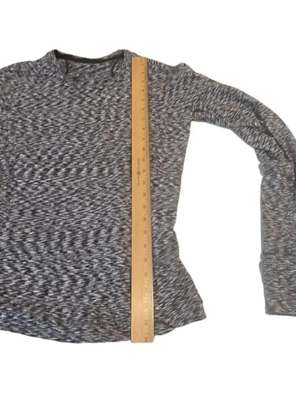 Lululemon Black White Gray‎ Runderful Long Sleeve Pullover Running Top Size 10